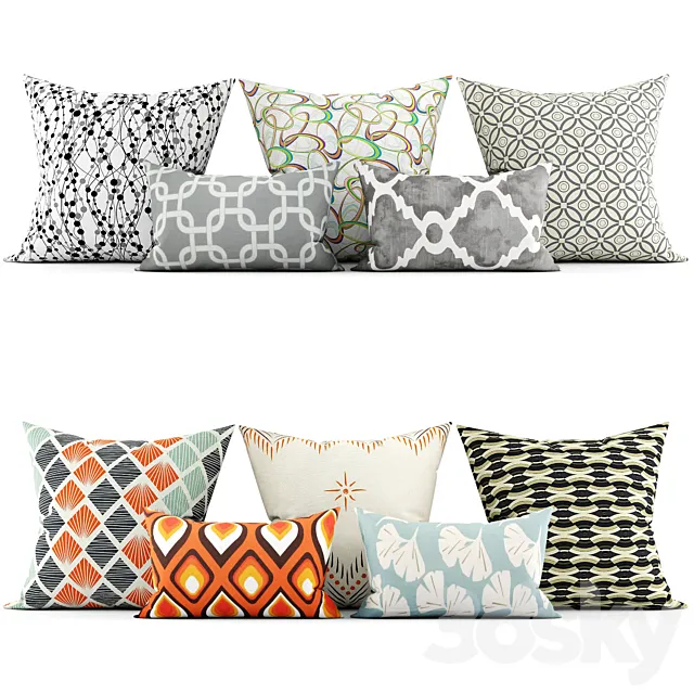 Decorative pillows 3D Model Decorative pillows 3D Model