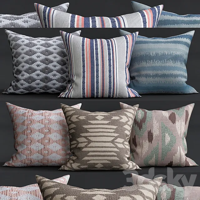 Decorative Pillows 3D Model Decorative Pillows 3D Model