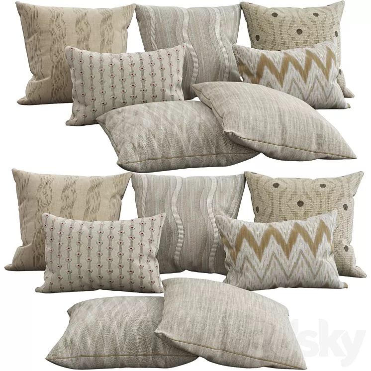 Decorative pillows 40 3D Model Decorative pillows 40 3D Model