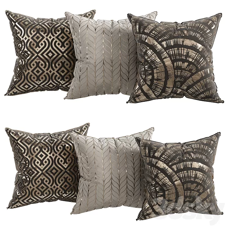 [3DSKY] Decorative Pillows 6 3D Model NEW UPDATE 2023
