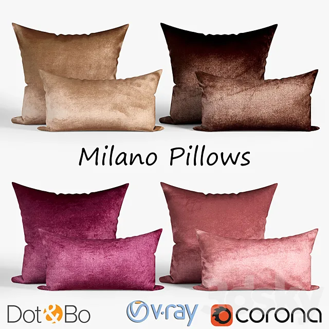 Decorative pillows Dot and bo Milano. set 038 3DModel Decorative pillows Dot and bo Milano. set 038 3DModel