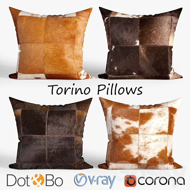 Decorative pillows Dot and bo_Torino set 046 3D Model Decorative pillows Dot and bo_Torino set 046 3D Model