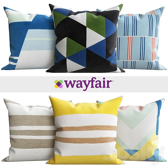Decorative pillows from Wayfair shop 3D Model Decorative pillows from Wayfair shop 3D Model