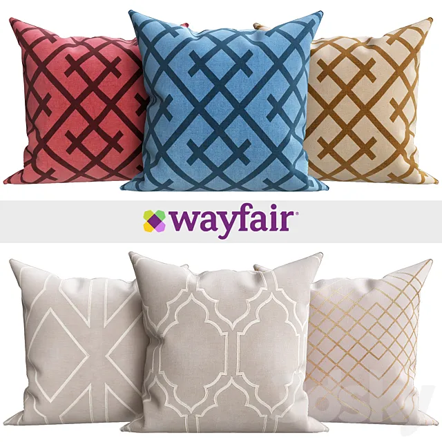 Decorative pillows from Wayfair shop 3D Model Decorative pillows from Wayfair shop 3D Model