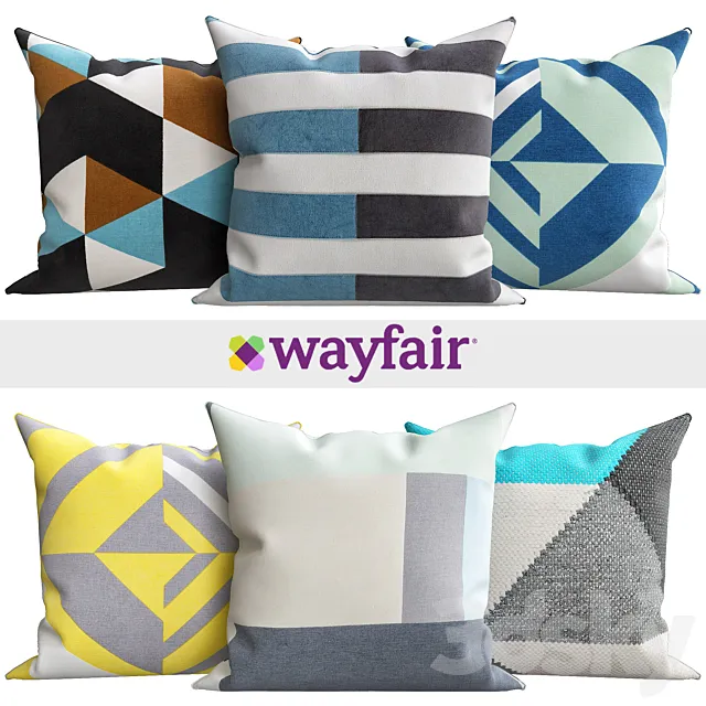 Decorative pillows from Wayfair shop 3D Model Decorative pillows from Wayfair shop 3D Model