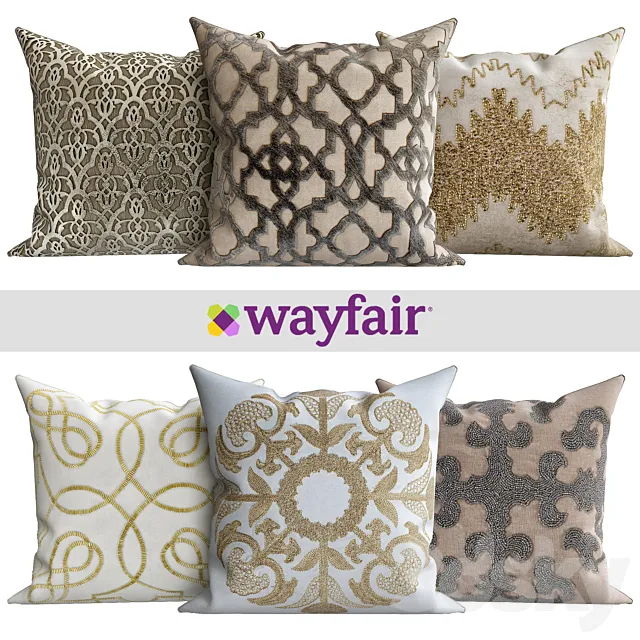 Decorative pillows from Wayfair shop 3D Model Decorative pillows from Wayfair shop 3D Model
