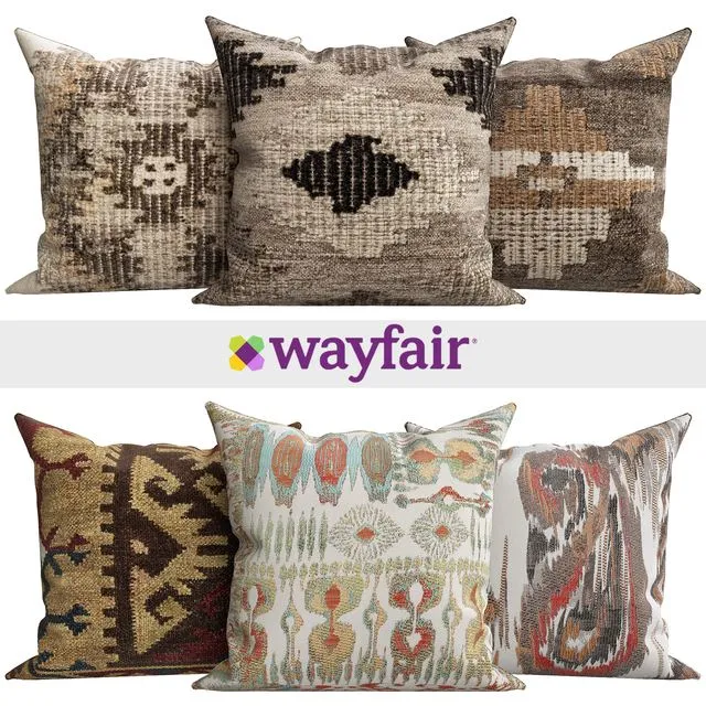 Decorative pillows from Wayfair shop 3D Model Decorative pillows from Wayfair shop 3D Model