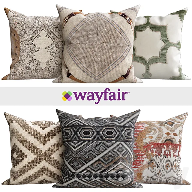 Decorative pillows from Wayfair shop 3DModel Decorative pillows from Wayfair shop 3DModel