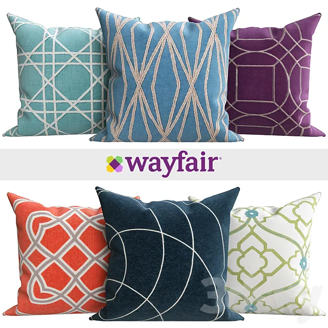 Decorative pillows from Wayfair shop 3DModel Decorative pillows from Wayfair shop 3DModel