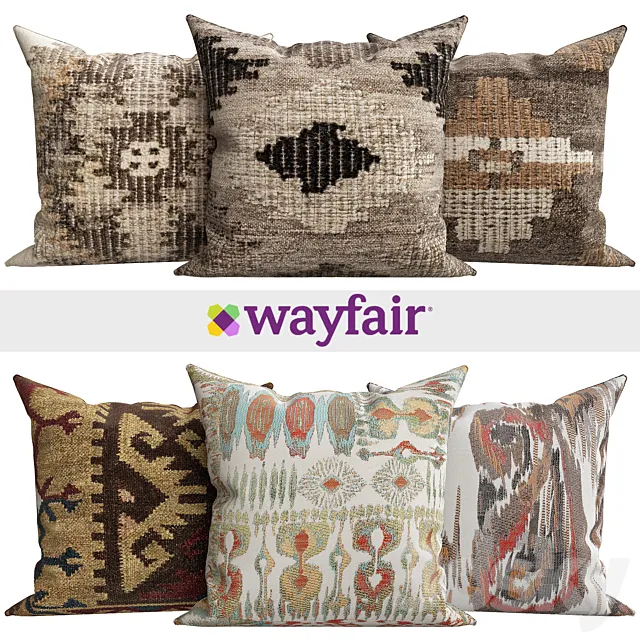 Decorative pillows from Wayfair shop 3DModel Decorative pillows from Wayfair shop 3DModel