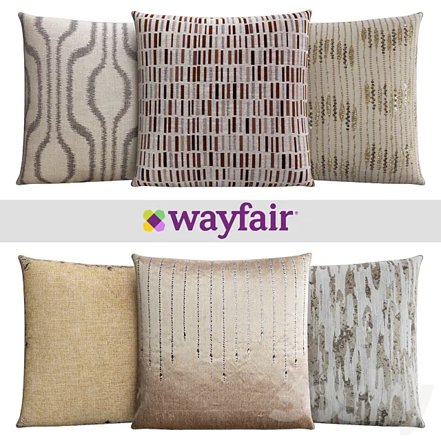 Decorative pillows from Wayfair shop 3DModel Decorative pillows from Wayfair shop 3DModel