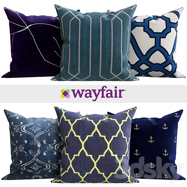 Decorative pillows from Wayfair shop 3DModel Decorative pillows from Wayfair shop 3DModel