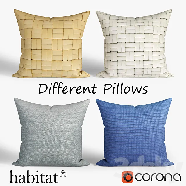 Decorative pillows Habitat.set 024 3D Model Decorative pillows Habitat.set 024 3D Model