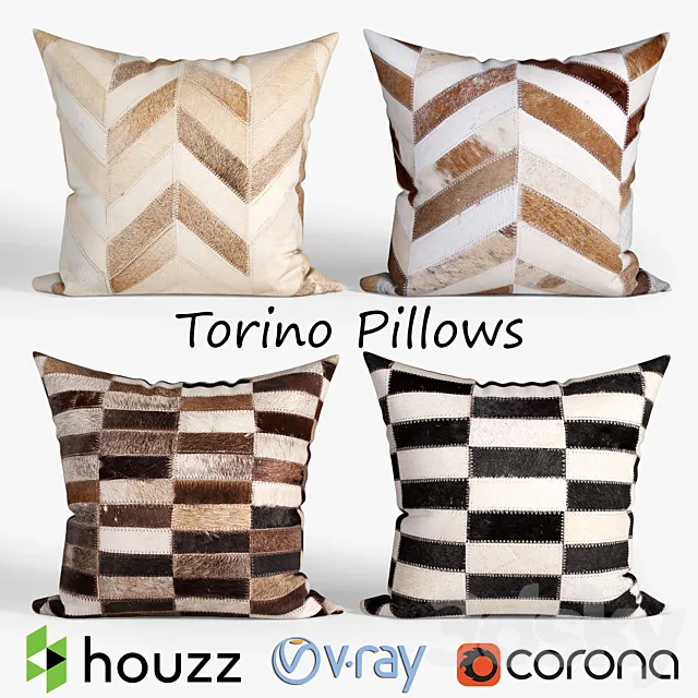 Decorative pillows Houzz_Torino set 051 3DModel Decorative pillows Houzz_Torino set 051 3DModel