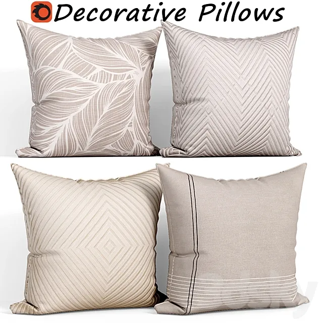 Decorative pillows set 116 3D Model Decorative pillows set 116 3D Model