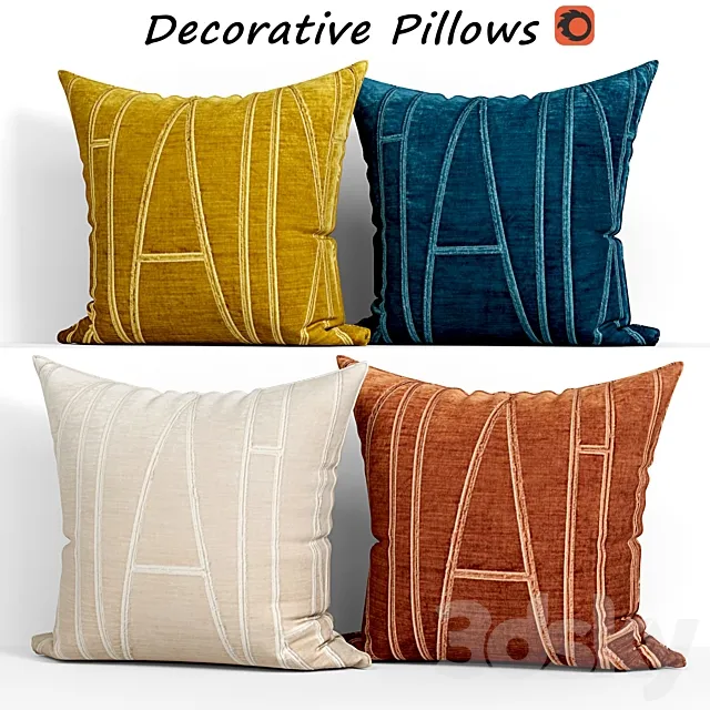 Decorative pillows set 145 West elm 3DModel Decorative pillows set 145 West elm 3DModel