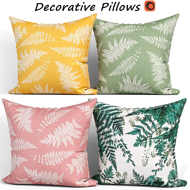 Decorative pillows set 156 H & M 3D Model Decorative pillows set 156 H & M 3D Model