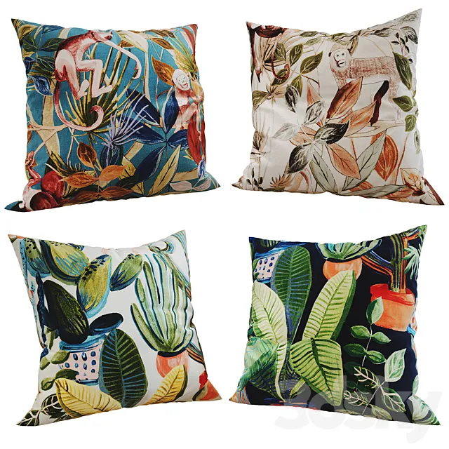 Decorative pillows set 171 3D Model Decorative pillows set 171 3D Model