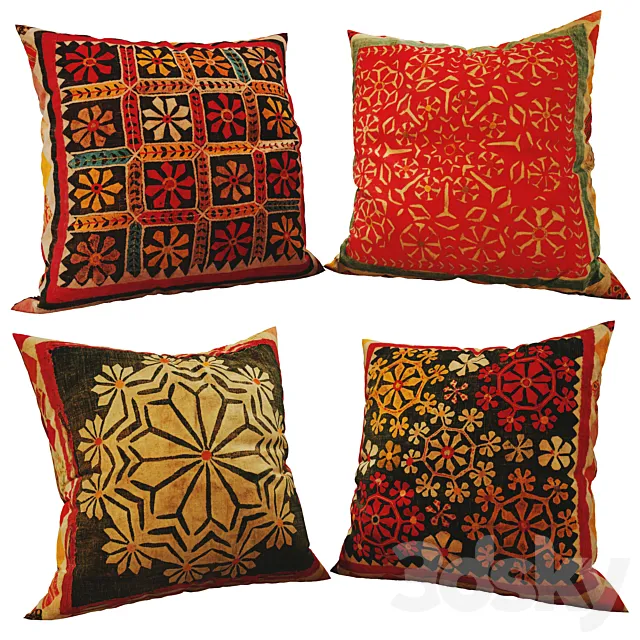 Decorative pillows set 179 3D Model Decorative pillows set 179 3D Model