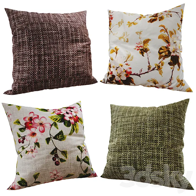 Decorative pillows set 260 3D Model Decorative pillows set 260 3D Model