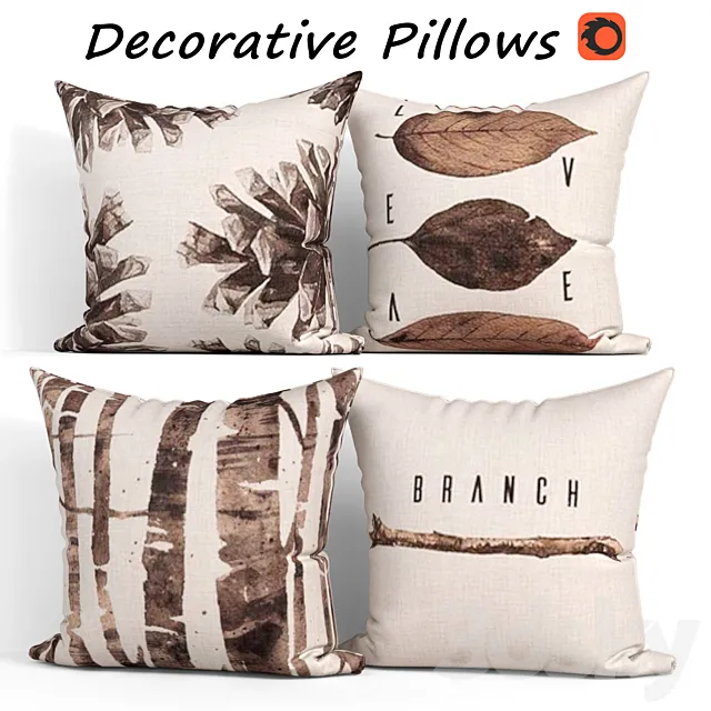 Decorative pillows set 307 GADEWAKE 3D Model Decorative pillows set 307 GADEWAKE 3D Model