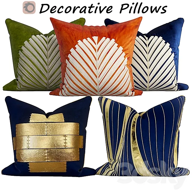 Decorative pillows set 488 3D Model Decorative pillows set 488 3D Model