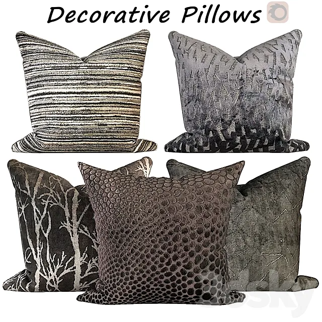 Decorative pillows set 508 3DModel Decorative pillows set 508 3DModel