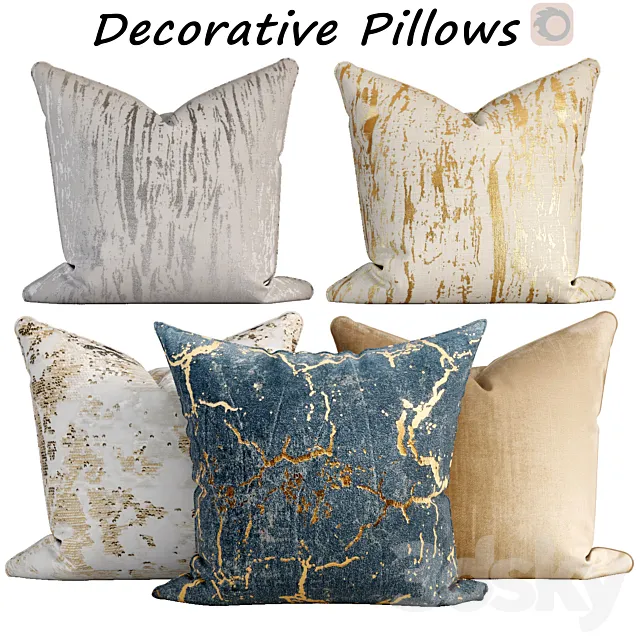 Decorative pillows set 529 3D Model Decorative pillows set 529 3D Model