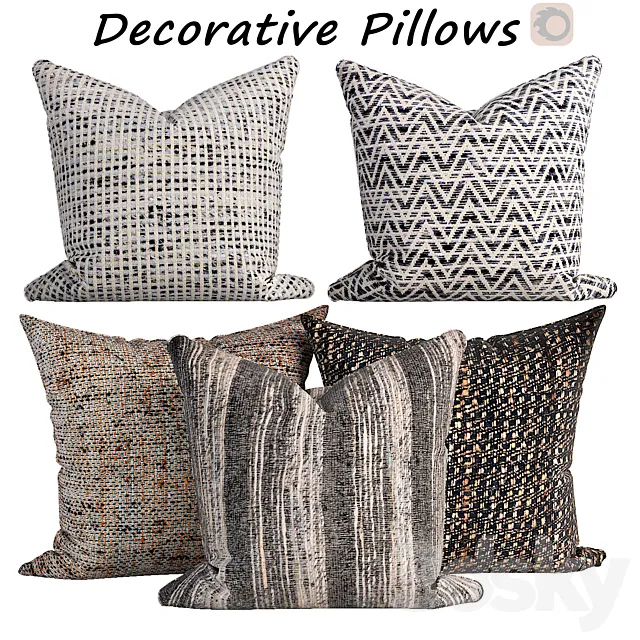 Decorative pillows set 587 3DModel Decorative pillows set 587 3DModel
