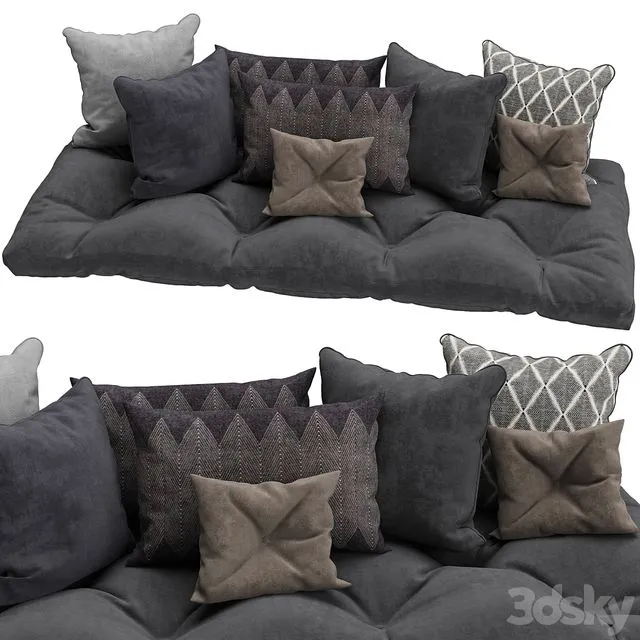 Decorative Pillows set 8 3D Model Decorative Pillows set 8 3D Model