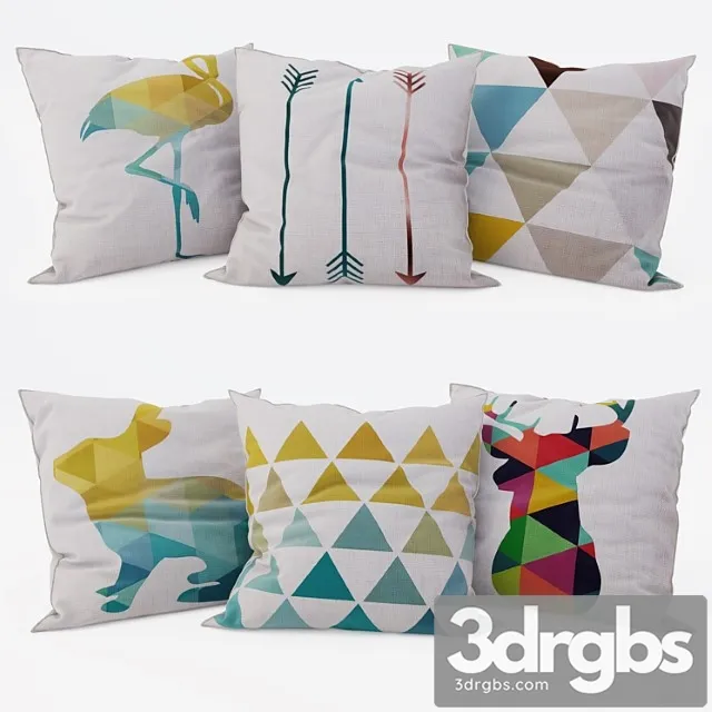 Decorative Pillows Set 8 3D Model Download Decorative Pillows Set 8 3D Model Download