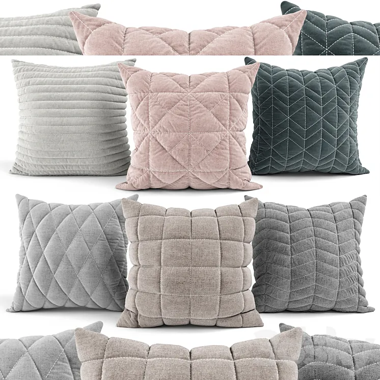 Decorative Pillows v002 3D Model Free Download