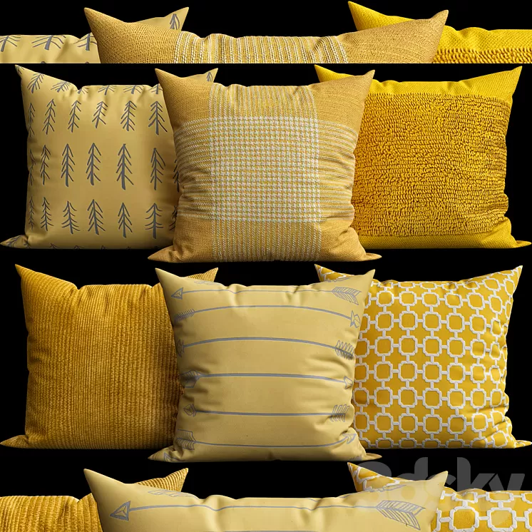 Decorative Pillows v003 3D Model Decorative Pillows v003 3D Model