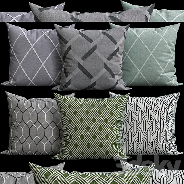 Decorative Pillows v010 3DModel Decorative Pillows v010 3DModel