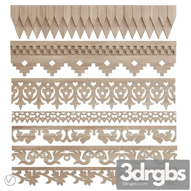 Decorative plaster A set of carved platbands (friezes.1) 3D Model Download Decorative plaster A set of carved platbands (friezes.1) 3D Model Download