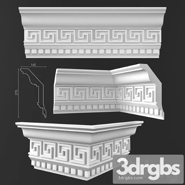 Decorative plaster Ceiling cornice 50 ko 016 gp 3D Model Download Decorative plaster Ceiling cornice 50 ko 016 gp 3D Model Download