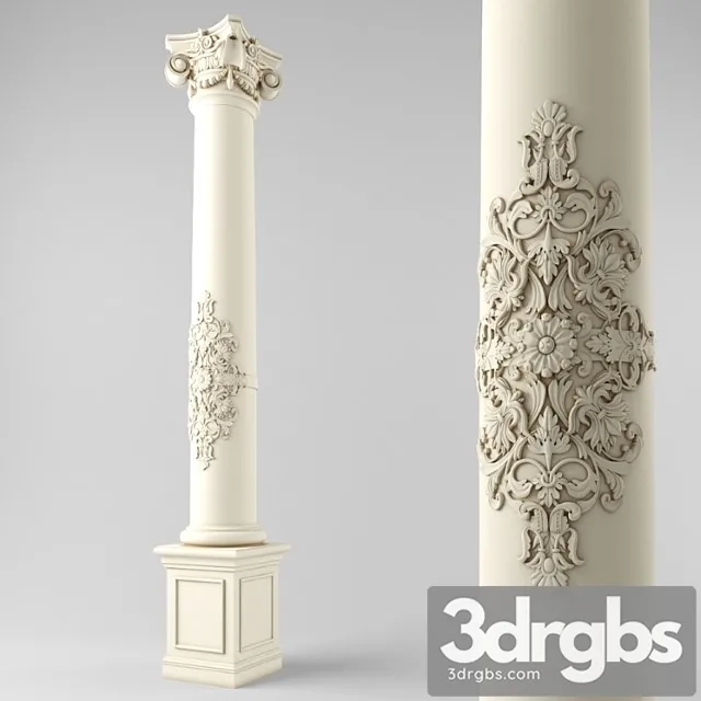 Decorative plaster Classic column 3D Model Download Decorative plaster Classic column 3D Model Download