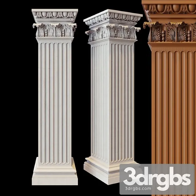 Decorative plaster Column 3D Model Download Decorative plaster Column 3D Model Download