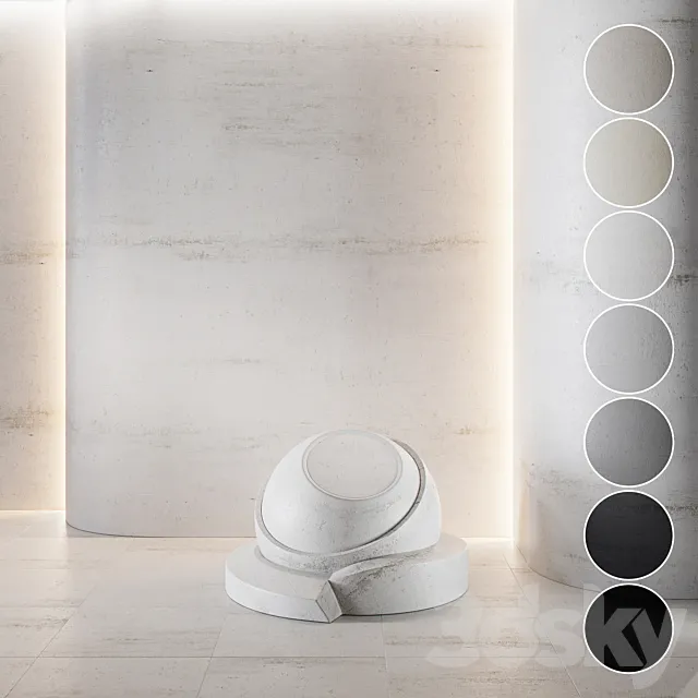 decorative plaster | Concrete set (seamless) | 13 3D Model