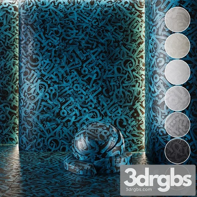 Decorative Plaster Concrete Set Seamless 22 3D Model Download