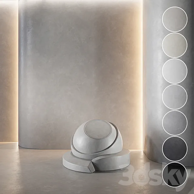 decorative plaster | Concrete set (seamless) | 33 3D Model