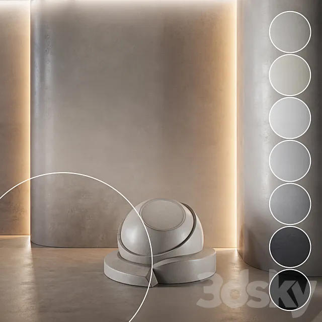 decorative plaster | Concrete set (seamless) | 34 3D Model