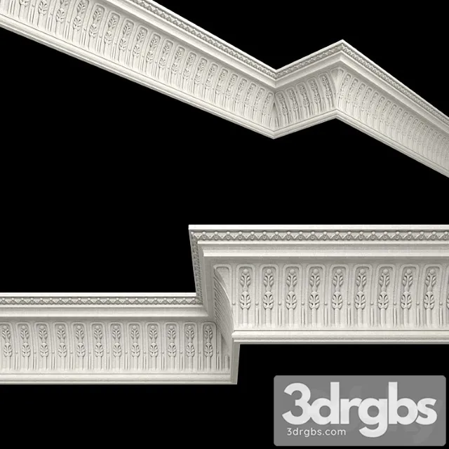 Decorative plaster Crown Molding 08 3D Model Download Decorative plaster Crown Molding 08 3D Model Download