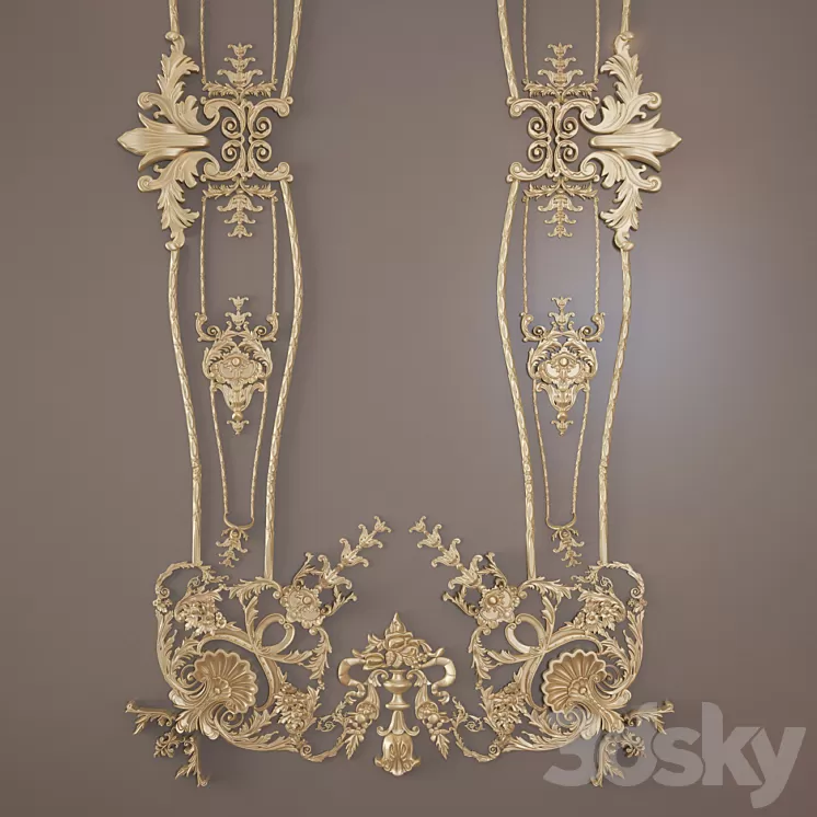 Decorative Plaster Element AM 3D Model Decorative Plaster Element AM 3D Model