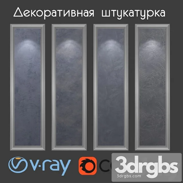 Decorative Plaster Gray Blue Tones 3D Model Download Decorative Plaster Gray Blue Tones 3D Model Download