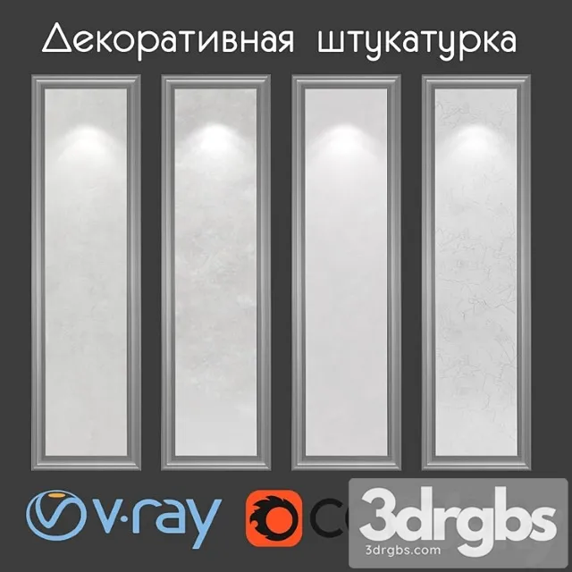 Decorative plaster of white tones 3D Model Download