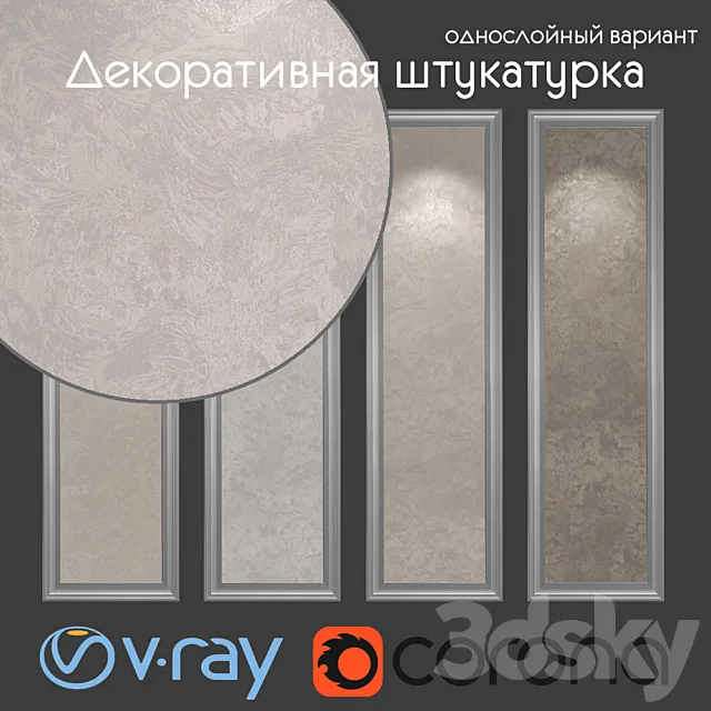 Decorative plaster one-layer version 1118 3D Model Decorative plaster one-layer version 1118 3D Model