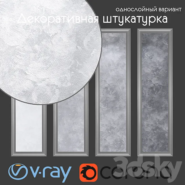 Decorative plaster single-layer version 100 3D Model Decorative plaster single-layer version 100 3D Model