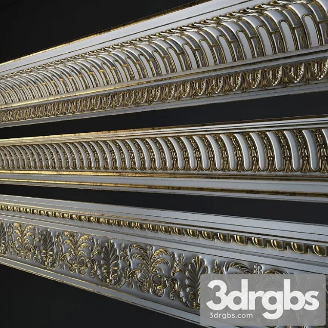 Decorative plaster Three eaves torus style 3D Model Download Decorative plaster Three eaves torus style 3D Model Download