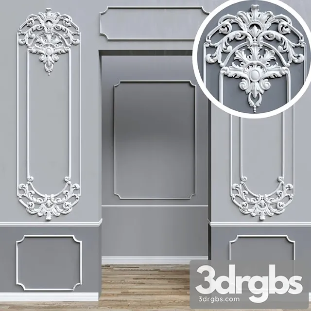 Decorative plaster Wall decor 3D Model Download Decorative plaster Wall decor 3D Model Download